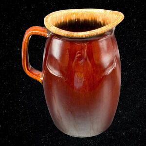 Vintage Hull Oven Proof Brown Drip Pitcher Made In USA 7"T 5.5"W